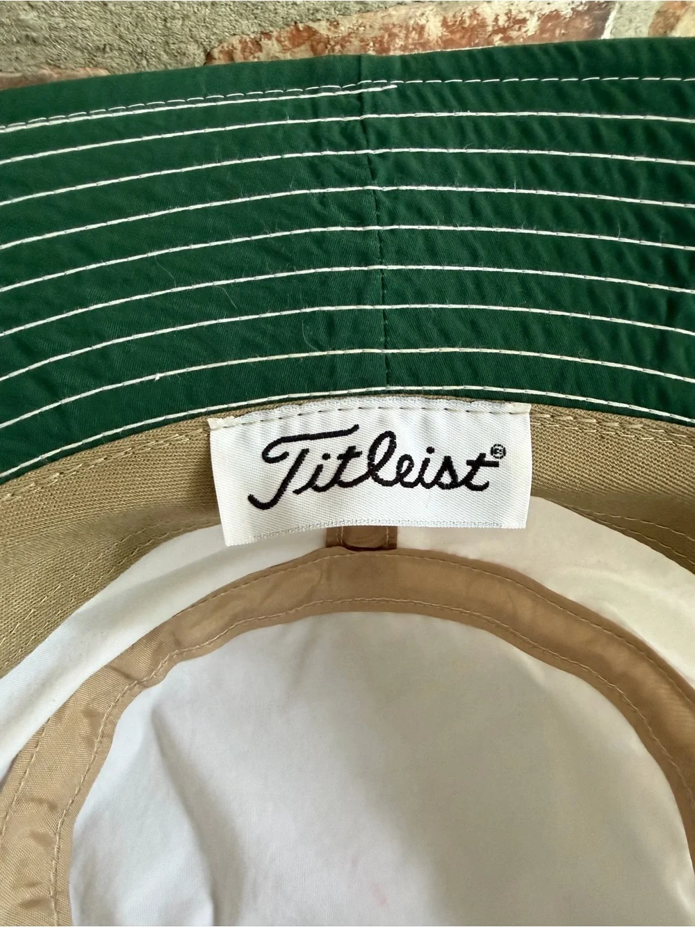 Vintage Titleist Golf Bucket Hat White Green Made USA 90s Large